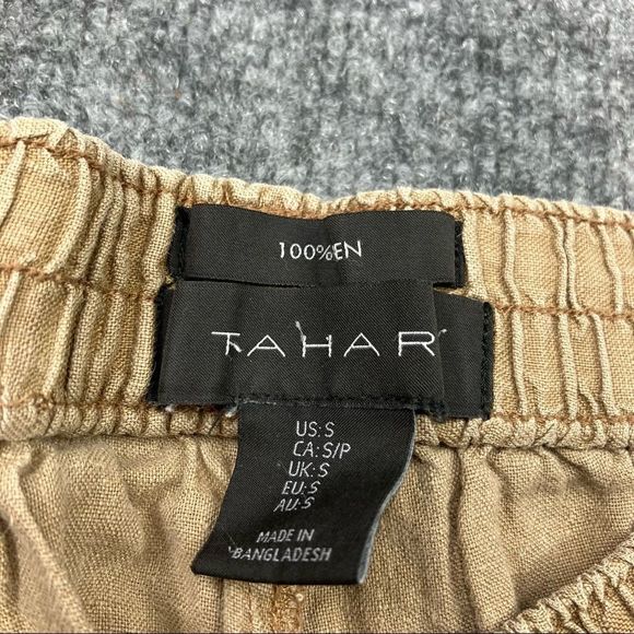 Tahari Linen pants khaki loose fit flow pants small - Picture 4 of 9